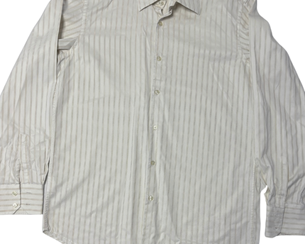 Hugo Boss White / Striped Long Sleeve Button Down Shirt