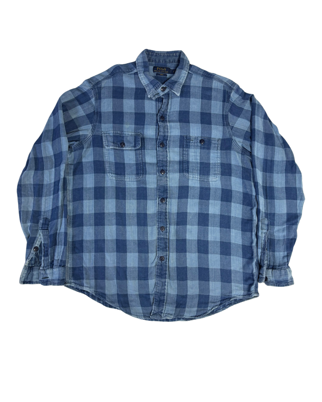 Polo Ralph Lauren Blue Indigo Buffalo Check Button-Down Shirt