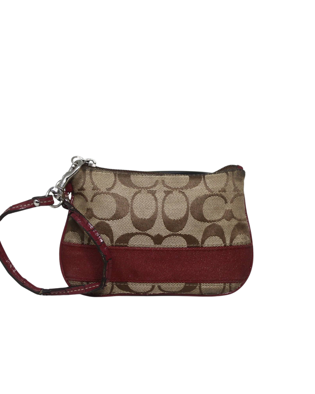 Coach Brown/Red Signature C Wristlet Bag