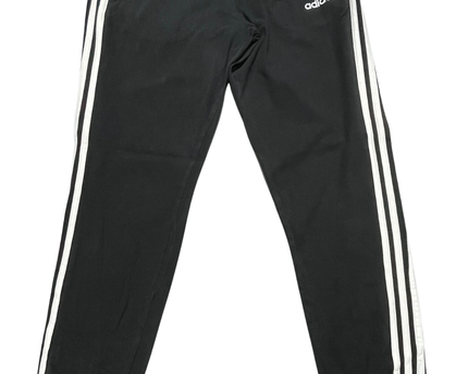 Adidas Black 3-Stripe Cuffed Joggers
