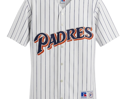 Russell Athletic White San Diego Padres Pinstripe Baseball Jersey