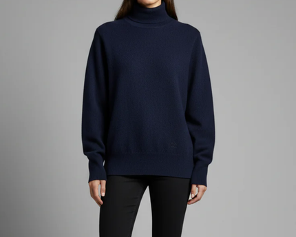 Burberry Navy Blue Cashmere Turtleneck Sweater