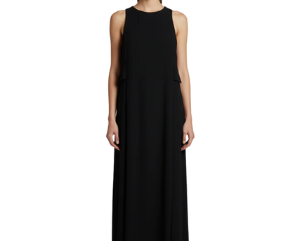Anthropologie Black Sleeveless Midi Dress with Front Slit