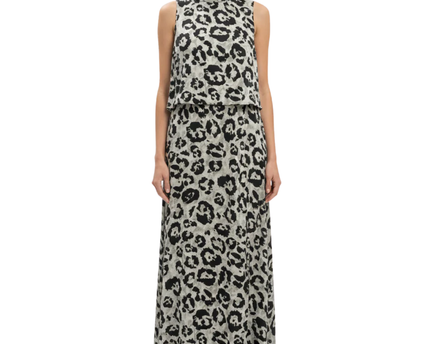 Dorothy Perkins Animal Print Sleeveless Layered Maxi Dress