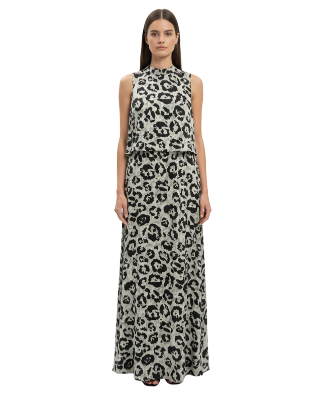 Dorothy Perkins Animal Print Sleeveless Layered Maxi Dress