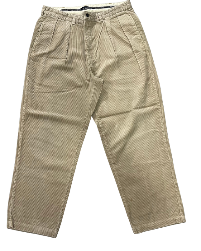 Polo Ralph Lauren Beige Pleated Corduroy Pants