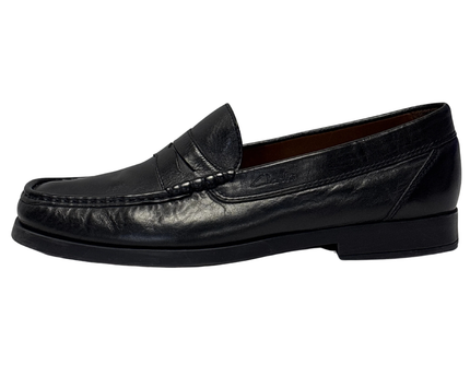 Clarks Black Penny Strap Leather Loafers