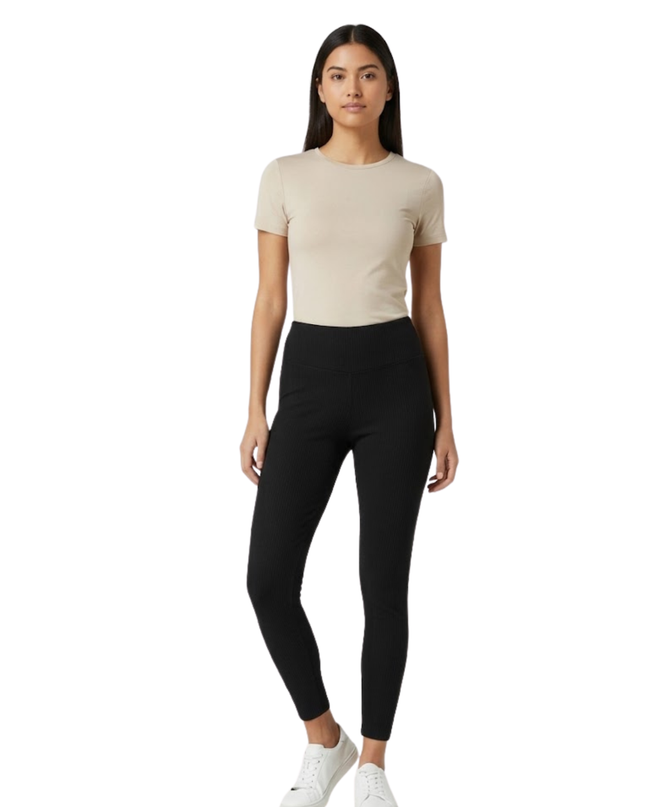 Jason Wu Black Ribbed High-Waisted Leggings