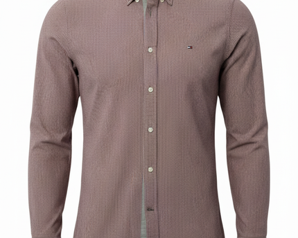 Tommy Hilfiger Red/White Striped Slim Fit Long Sleeve Shirt