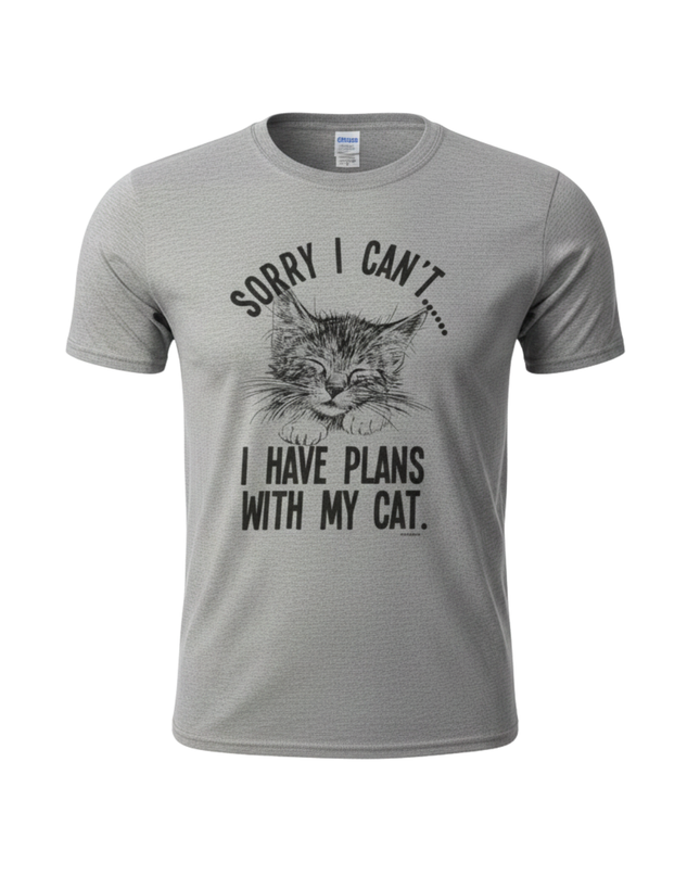 Gildan Grey Cat Lover Graphic Tee