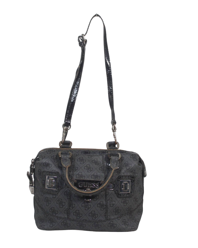 Guess Black Monogram Satchel Bag