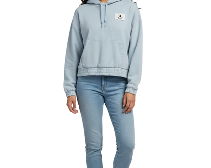 Jordan Light Blue Cropped Flight Hoodie
