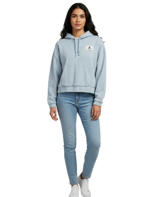 Jordan Light Blue Cropped Flight Hoodie