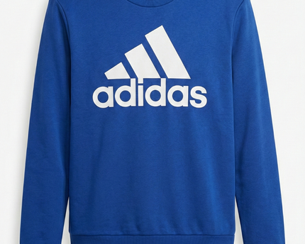 Adidas Blue Logo Graphic Crewneck Sweatshirt