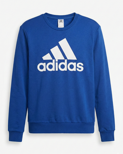 Adidas Blue Logo Graphic Crewneck Sweatshirt