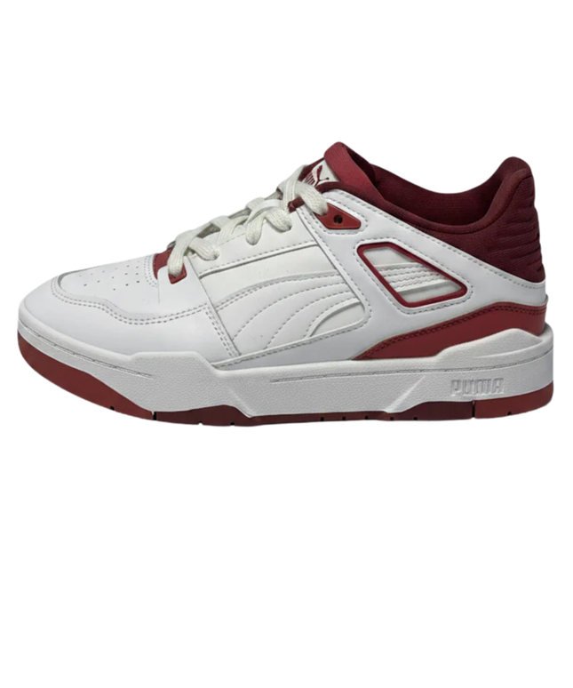 Puma White/Maroon Slipstream Retro Sneakers