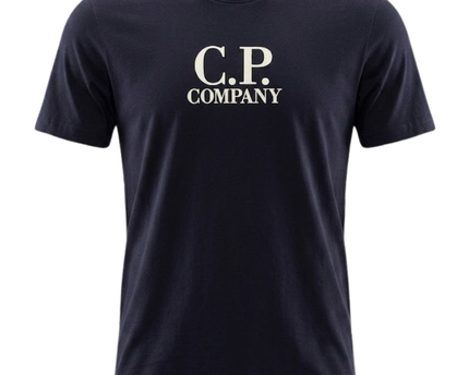 C.P. Company Navy Blue Graphic Logo T-Shirt