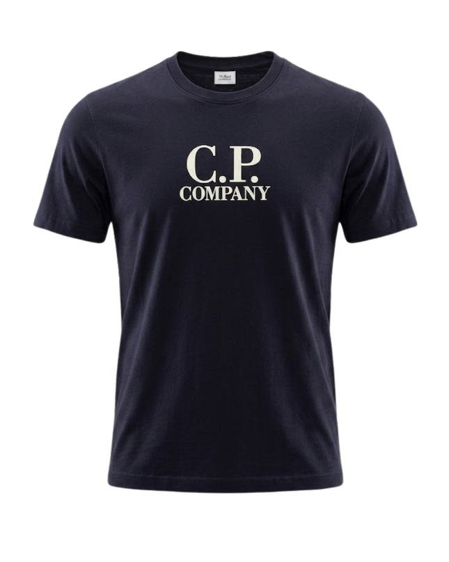 C.P. Company Navy Blue Graphic Logo T-Shirt
