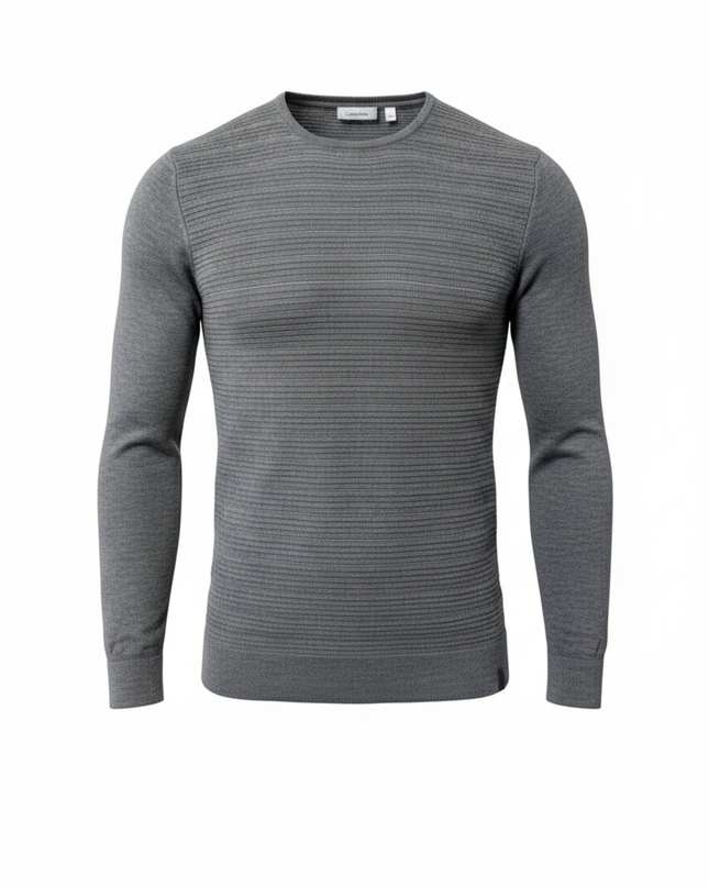 Calvin Klein Grey Textured Italian Yarn Sweater