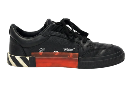 Off-White Black Low Vulcanized Leather Sneakers W/Box