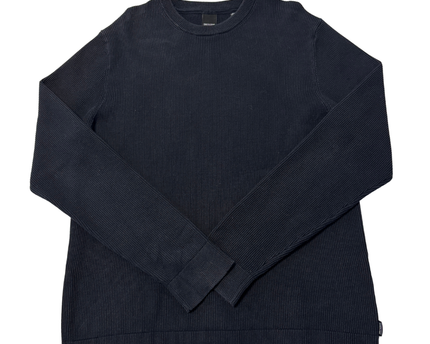 ONLY & SONS Navy Blue Ribbed Crewneck Knit Sweater