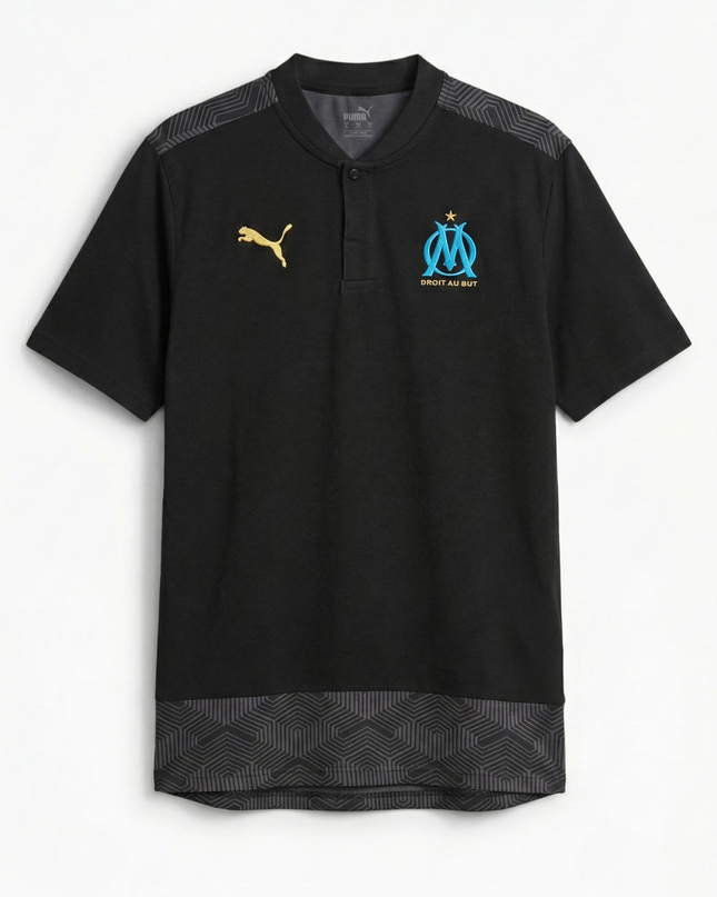 Puma Black Marseille OM Sports Polo Shirt