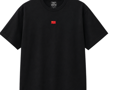 Anti Social Social Club Black Graphic Tee with Flag Detail