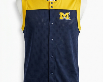 Starter Navy Blue Michigan Wolverines Sleeveless Mesh Jersey