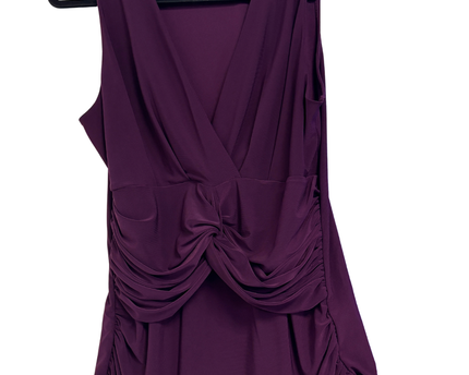 VENUS Purple V-Neck Ruched Sleeveless Top