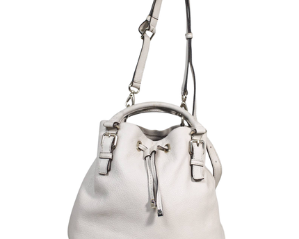 Kate Spade Off-white Pebbled Leather Drawstring Bucket Bag
