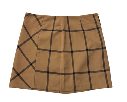 Next Tan/Black Checkered Tailored Mini Skirt