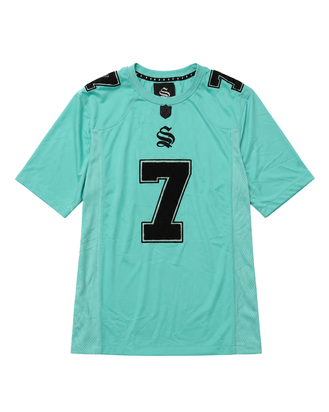 Sinners Attire Aqua Embroidered Number 7 Streetwear Jersey