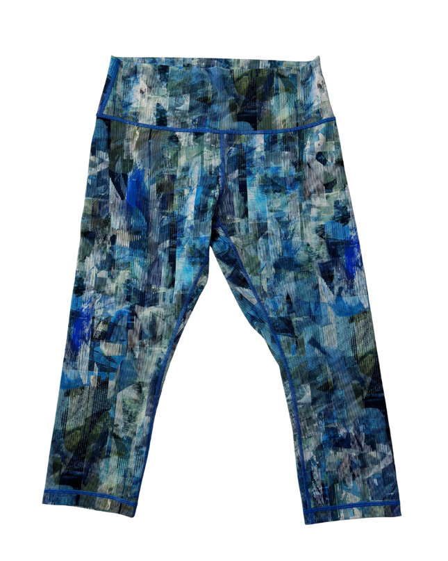 Lululemon Multicolor Abstract Geometric Cropped Leggings