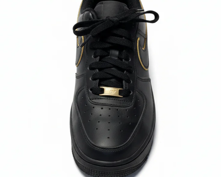 Nike Black and Gold Air Force 1 Low Sneakers