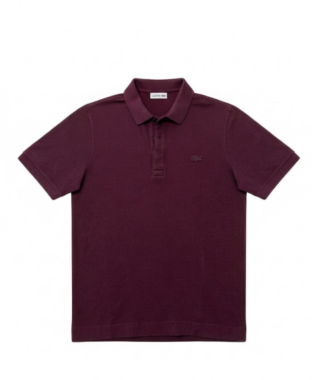 Lacoste Burgundy Regular Fit Short Sleeve Pique Polo Shirt