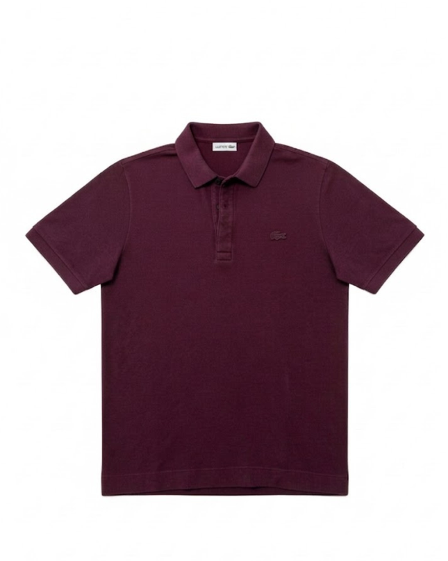 Lacoste Burgundy Regular Fit Short Sleeve Pique Polo Shirt