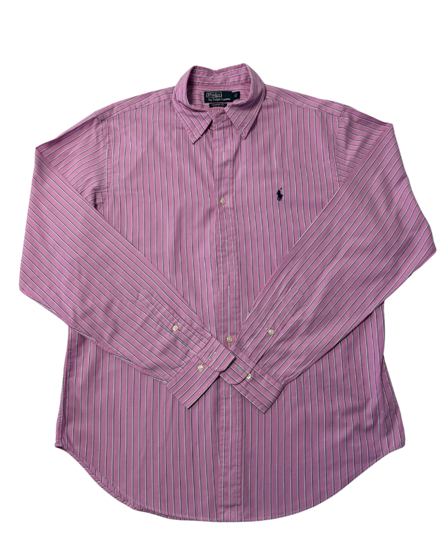 Polo Ralph Lauren Men's Pink Striped Classic Fit Button Down Shirt