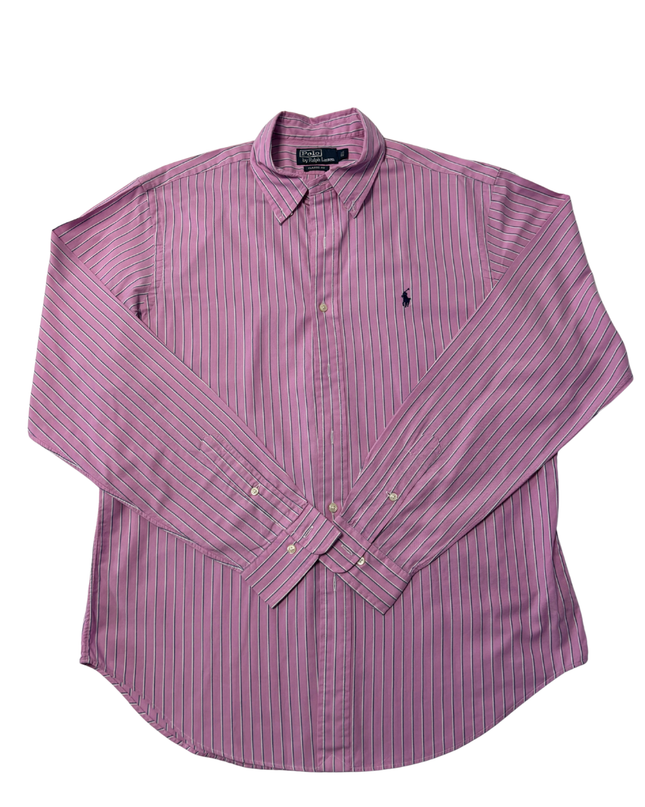 Polo Ralph Lauren Men's Pink Striped Classic Fit Button Down Shirt