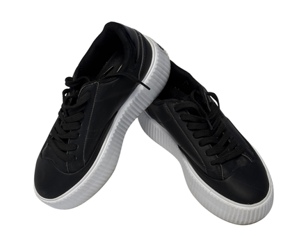 Fila Black Women's Leather Platform Sneakers