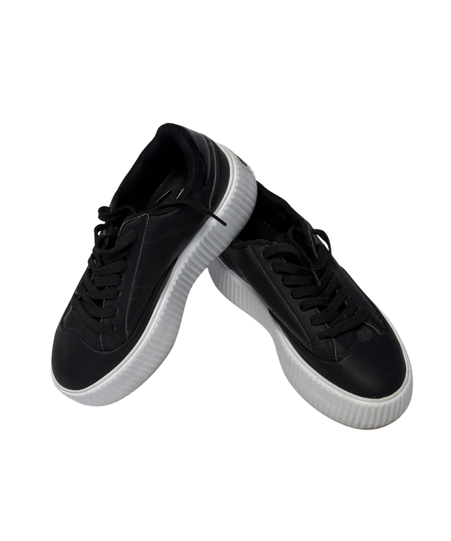 Fila Black Women's Leather Platform Sneakers