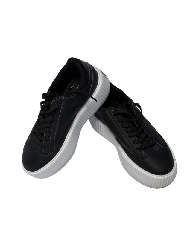 Fila Black Women's Leather Platform Sneakers