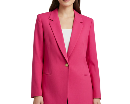 Kathie Lee Vintage Pink Single-Button Blazer