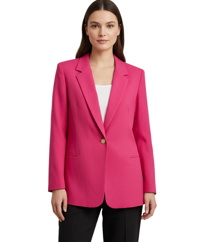 Kathie Lee Vintage Pink Single-Button Blazer