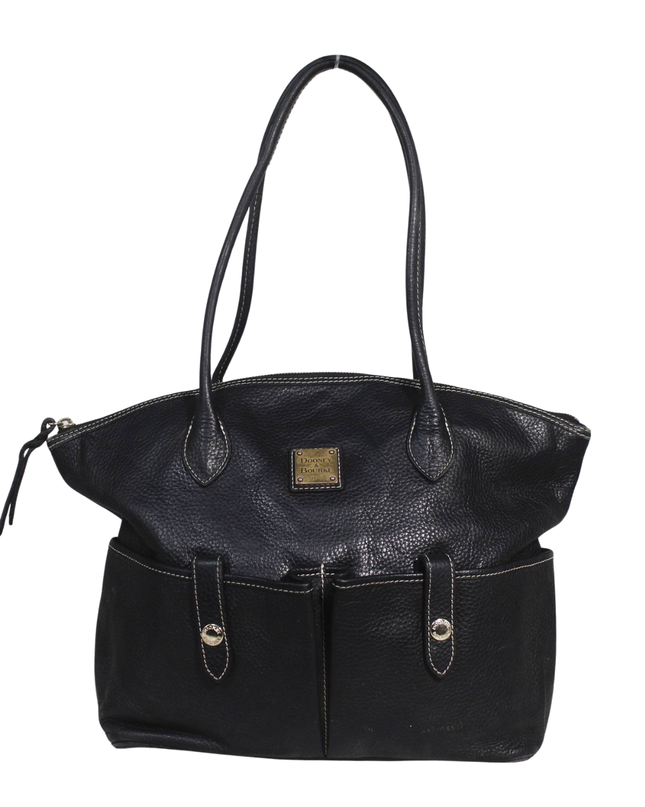Dooney & Bourke Black Pebbled Leather Tote Bag