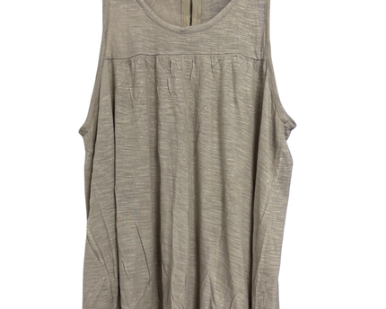 American Eagle Beige Sleeveless Zip-Back Tank Top