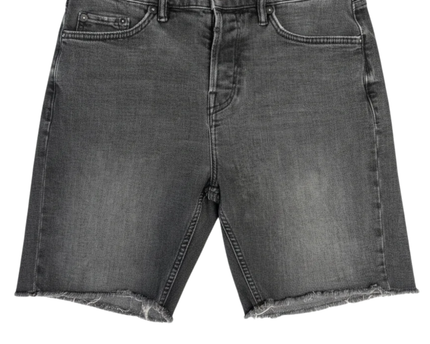 AllSaints Faded Black Distressed Denim Shorts