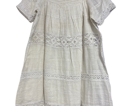 American Eagle Off-white Boho Lace Smocked Dress