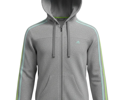 Adidas Grey Striped Hoodie