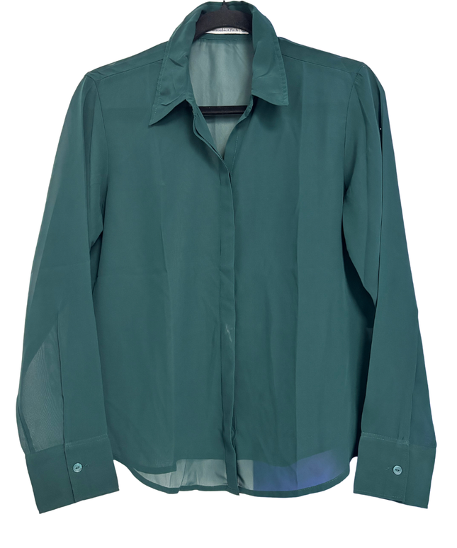 Abercrombie & Fitch Green Button-Up Long Sleeve Shirt