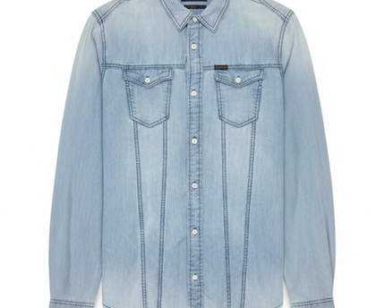 Guess Light Blue Denim Long Sleeve Shirt